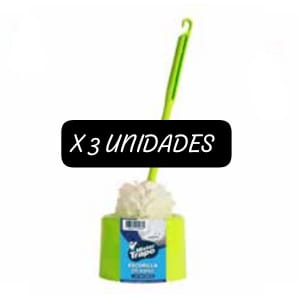 Escobilla limpia inodoro C/deposito - PACK X 3 UNIDADES