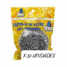 Esponjas Acero Inoxidable - PACK X 10 UNIDADES