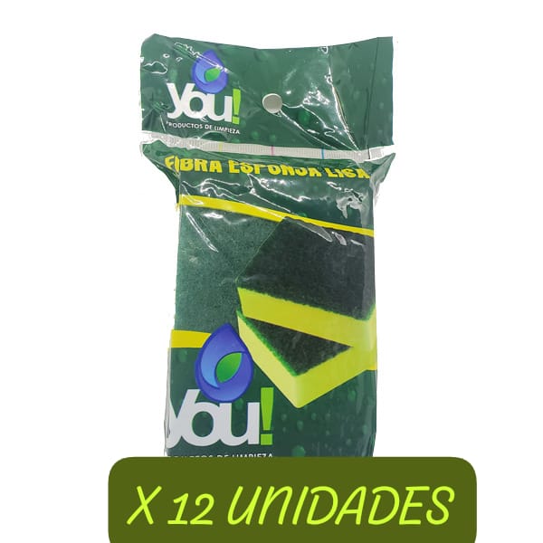 Esponjas Fibra Lisa - PACK X 12 UNIDADES