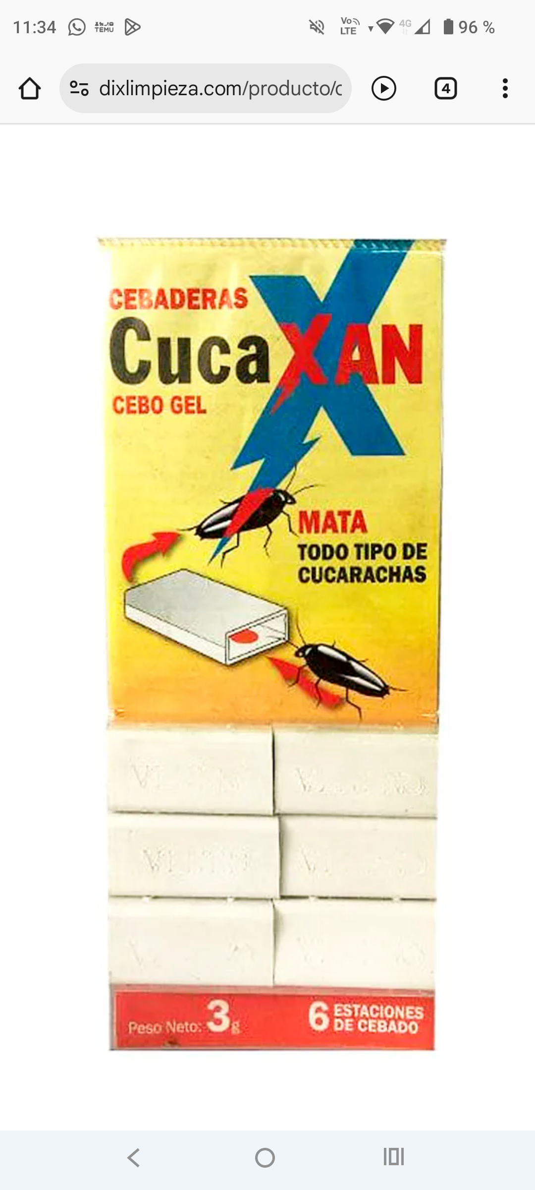 Cucarachicida Cebadera 6x3 grs