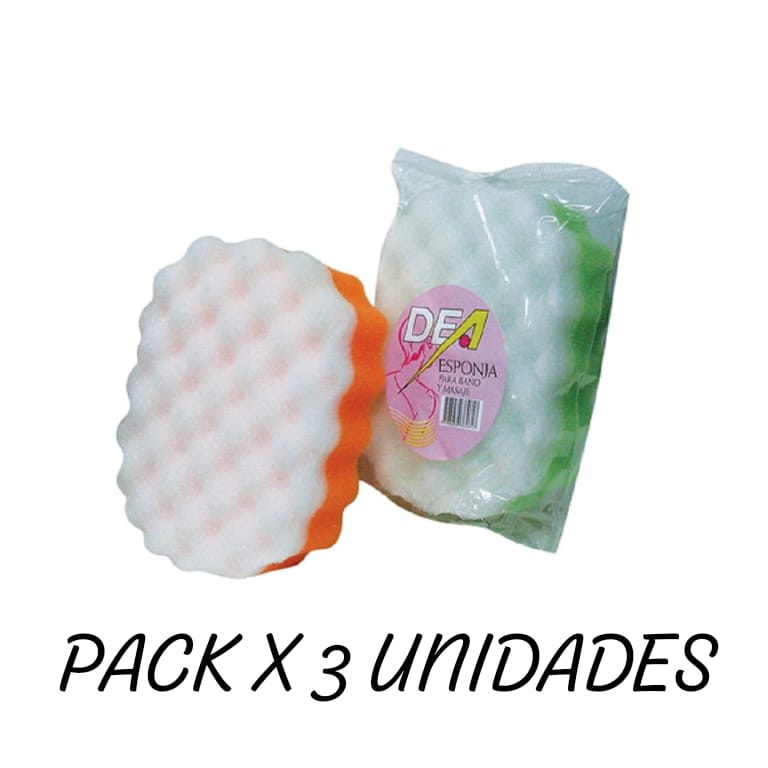 DEA ESPONJA BANO MASAJES PACK X 3 UNIDADES