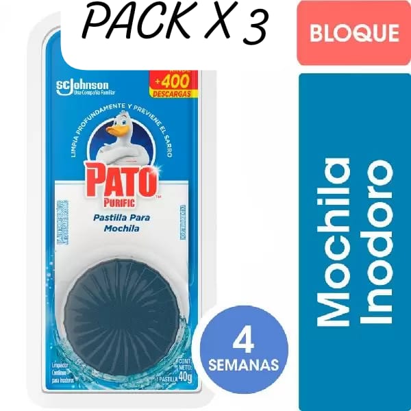 PACK X 3 Pato Purific bloque mochila 40g