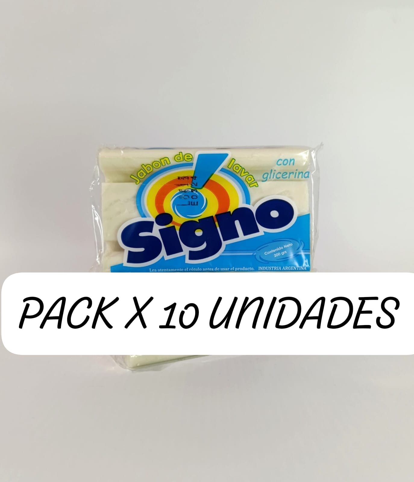 PACK X 10 U. Jabon en Pan Blanco SIGNO 150GRS