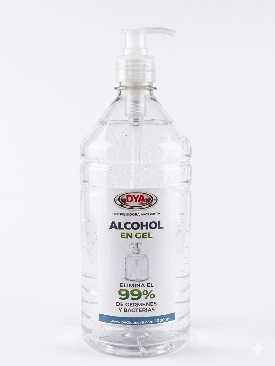 Alcohol en gel x 1lt Con Bomba ETIQUETADO NEGOCIOS