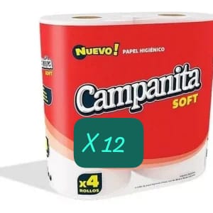 BOLSON X 12 PQTES Papel hig. 4x30mts campanita texturado