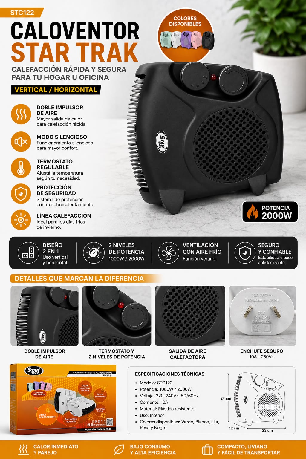 Caloventor Star Trak Doble Posicion (Precio Mayorista)