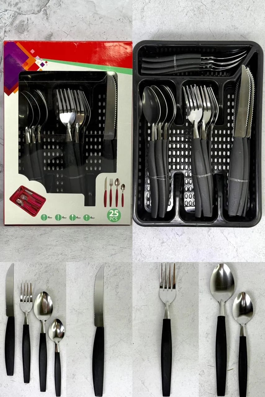 Cubiertos con Organizador 25 pcs ( Precio Mayorista)